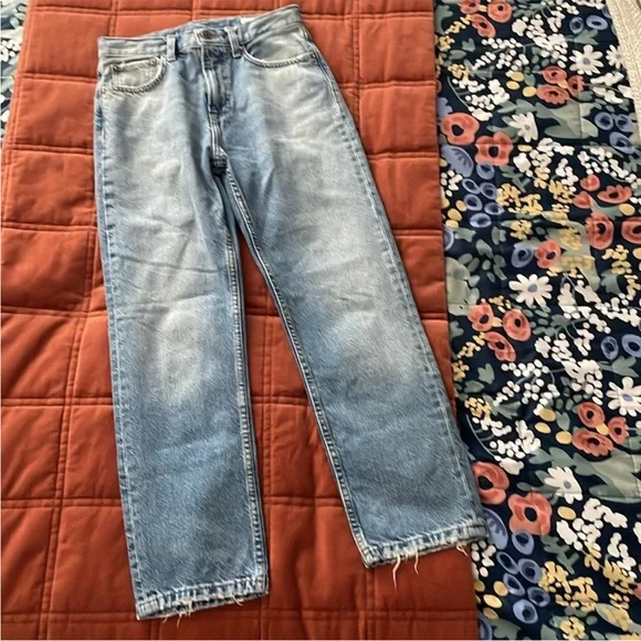 ZARA High Waist 90s Vintage Jeans Mom Fit Jean Classic Blue Denim Women's Jeans - Picture 3 of 12